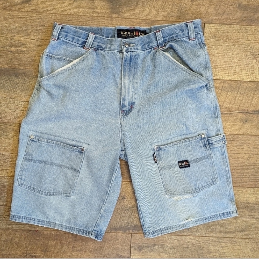 Vintage Y2K Baggy Skater  Carpenter Pocket Jorts Jean Shorts